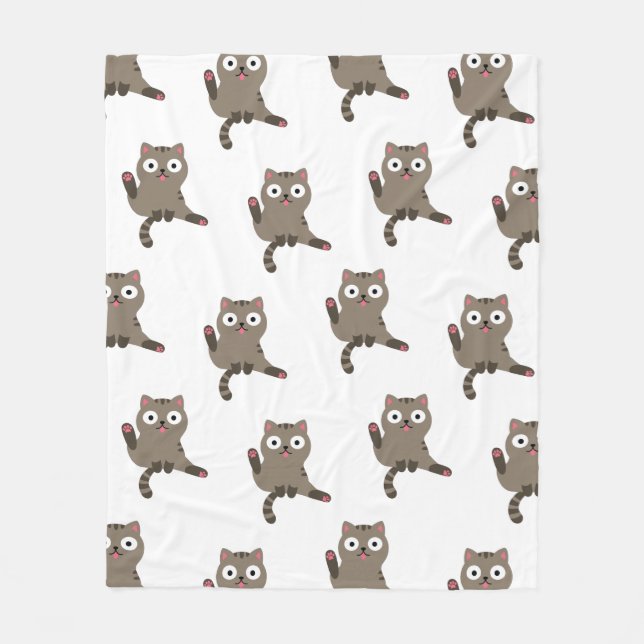 Funny Cat Fleece Blanket (Front)