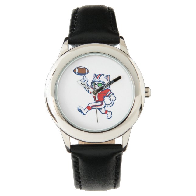 Funny Cat Football Player Watch (Front)