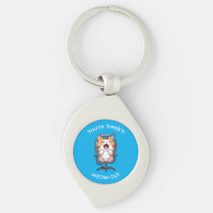 Funny Cat Freak'n Meow Out Keychain