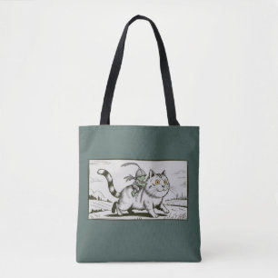 Funny Cat Frog Meme Medieval Vintage  Tote Bag