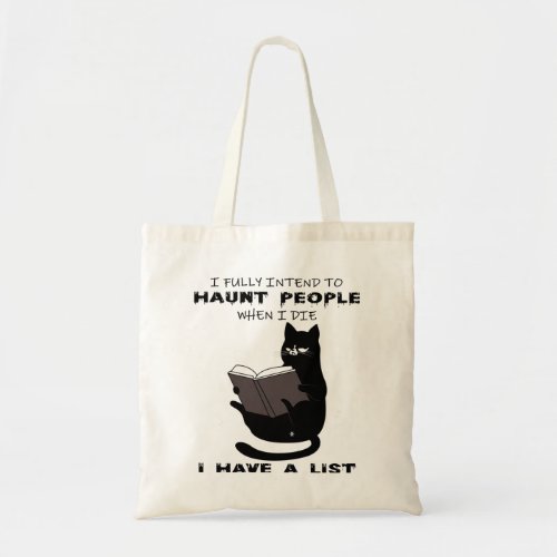 FUNNY CAT Funny Black Cat Sayings Cat read book Tote Bag