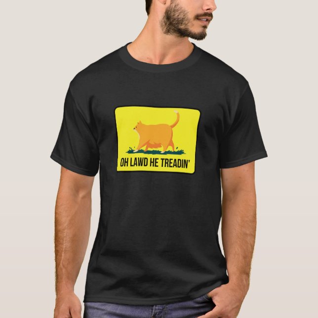 Funny Cat Gadsden Flag T-Shirt (Front)