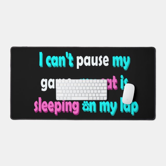 Funny Cat Gaming Desk Mat (Keyboard & Mouse)