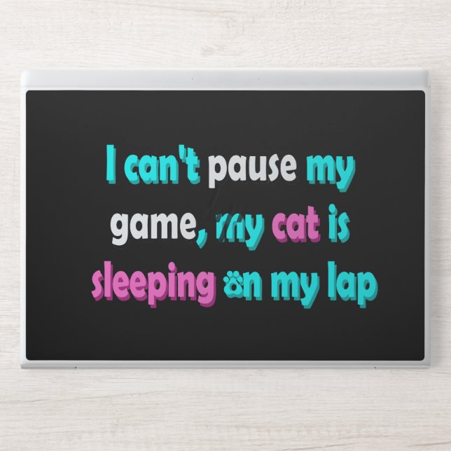 Funny Cat Gaming HP Laptop Skin (Front)
