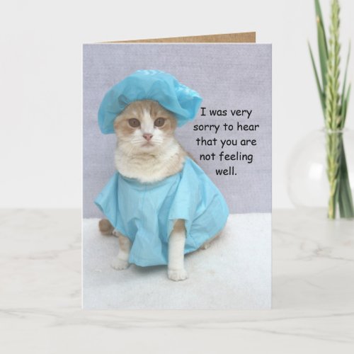 Funny Cat Get Well Card