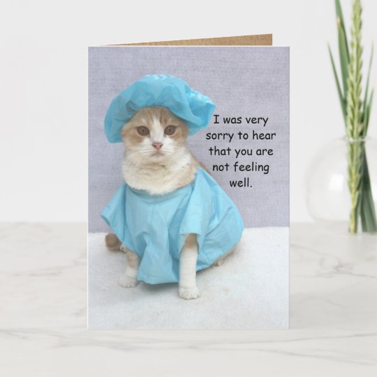 Funny Cat Get Well Card | Zazzle.com