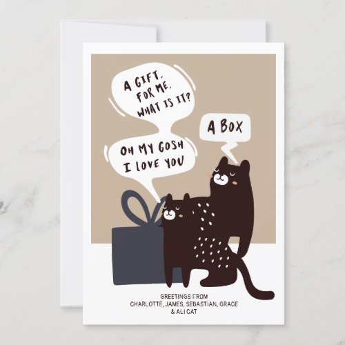 Funny Cat Gift ideal for many occasions Humor Holiday Card