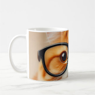 Funny cat glasses coffee mug
