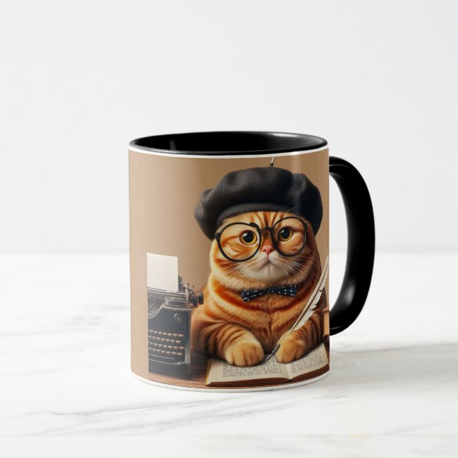 Funny cat glasses mug (Front Right)
