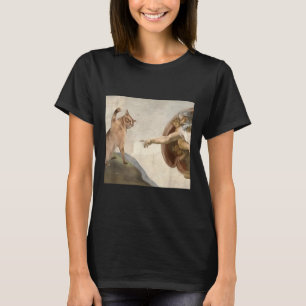 Funny Cat God Creation Of Adam Meme Jesus  T-Shirt