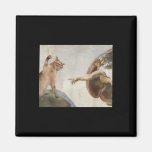 Funny Cat God Creation Of Adam Meme Michelangelo J Magnet