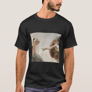Funny Cat God Creation Of Adam Meme Michelangelo J T-Shirt