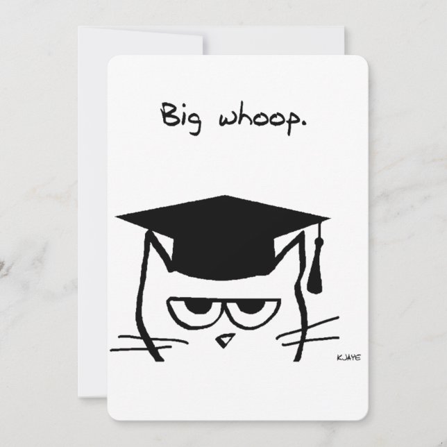 Funny Cat Graduation Announcement or Grad Party (Front)