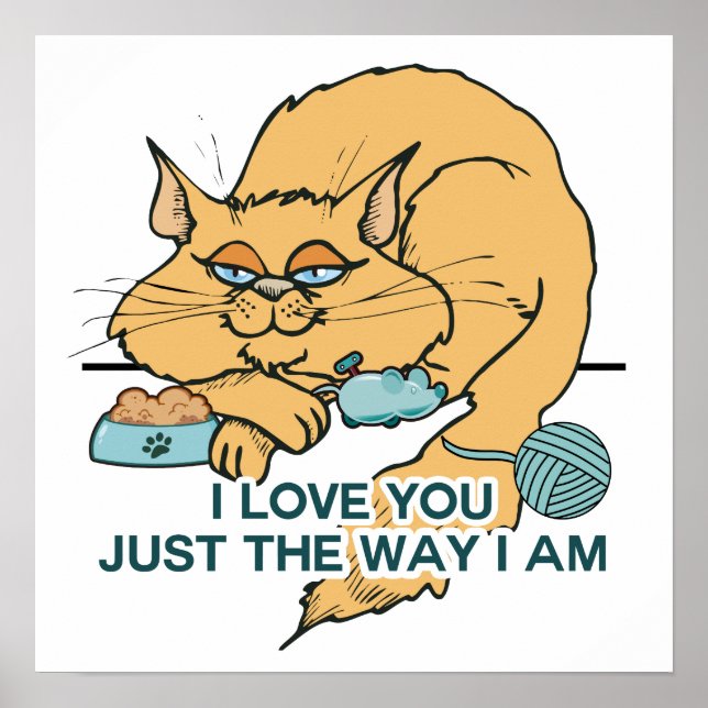 Funny Cat Graphic Saying Poster (Front)