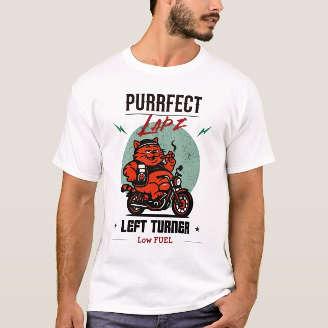 Funny Cat Graphic Tee — “Purrrfect Left” Cute  (Front)