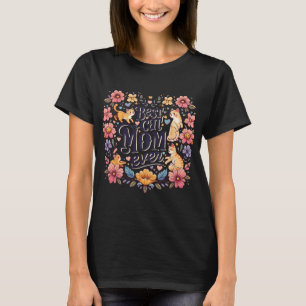 Funny Cat Graphic Women Mother Cat Kitten Best Cat T-Shirt