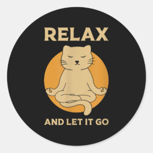 Funny Cat Graphic Yoga Zen Meditation Classic Round Sticker