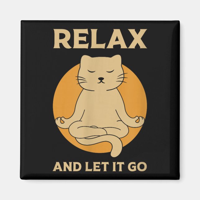 Funny Cat Graphic Yoga Zen Meditation  Magnet (Front)