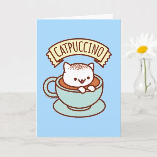 Funny Cat Greeting Card CATPUCCINO Card