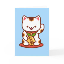 Funny Cat Greeting Card: MANEKI-NEKO