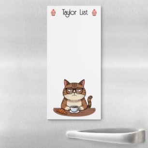 Funny Cat Grocery Shopping List Magnetic Notepad