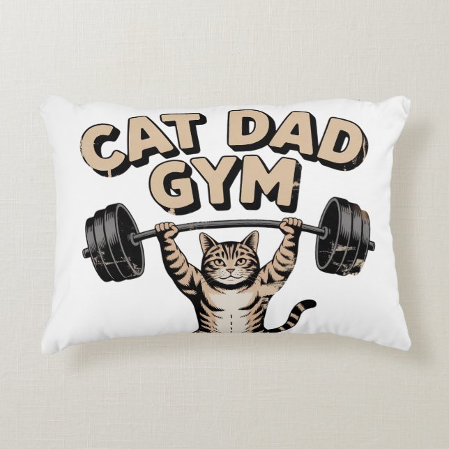 Funny Cat Gym for Dad Accent Pillow (Front)
