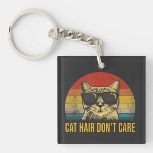 Funny Cat Hair Don't Care for Cat Lovers Keychain