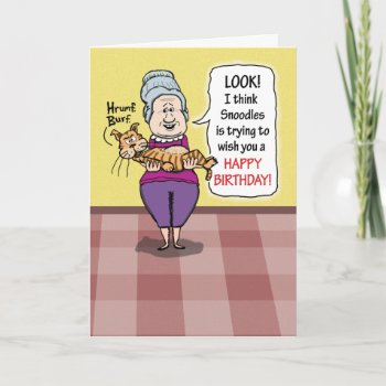 Funny Cat Hairball Birthday Card by chuckink at Zazzle