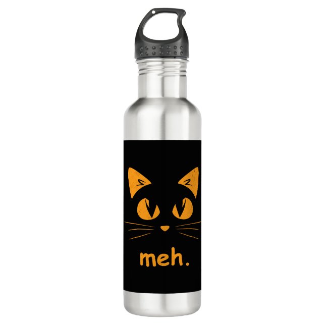 Funny Cat Halloween Shirt For Men Women Stainless Steel Water Bottle (Front)