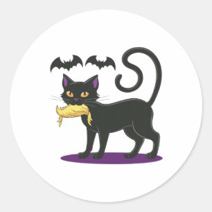 Funny Cat Halloween Voting Election 2024 Usa Classic Round Sticker