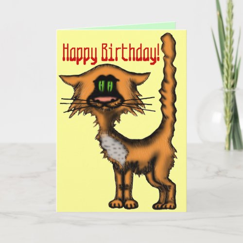 Funny cat happy card design