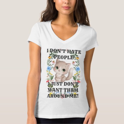 Funny Cat Hate People T_Shirt