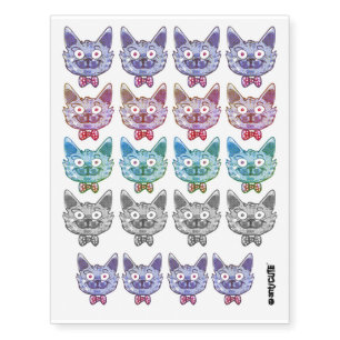 funny cat head cartoon temporary tattoos