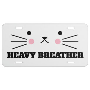 FUNNY CAT HEAVY BREATHER License Plate