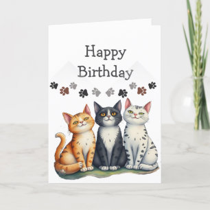 Funny Cat Herder Quote Cat Lover Birthday Letterpress Thank You Card