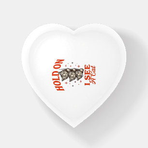 Funny Cat Hold On I See A Cat Vintage Shirt Design Paperweight