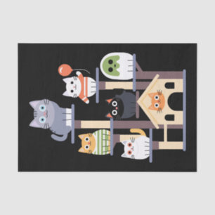 Funny Cat Horror Movies Cute Halloween Cat Kitty  Tissue Paper