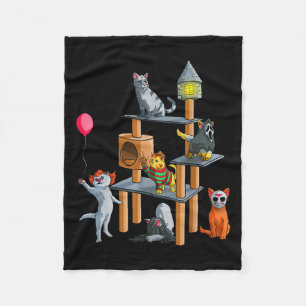 Funny Cat Horror Movies Cute Halloween For Cat Kit Fleece Blanket