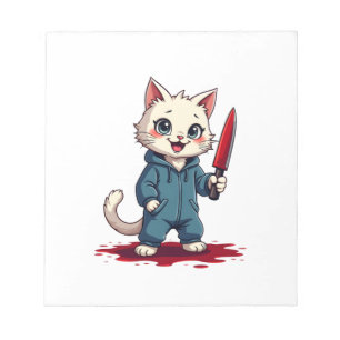 Funny Cat Horror Movies Cute Halloween For Cat Kit Notepad