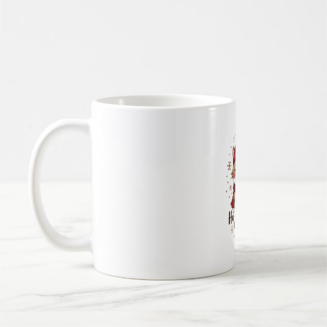 Funny Cat Hot Choco Season Merry Christmas Mom Dad Coffee Mug (Left)