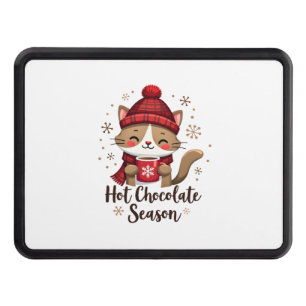Funny Cat Hot Choco Season Merry Christmas Mom Dad Hitch Cover