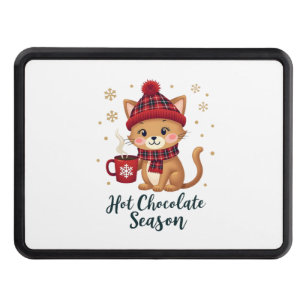 Funny Cat Hot Choco Season Merry Christmas Mom Dad Hitch Cover