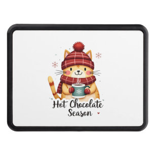 Funny Cat Hot Choco Season Merry Christmas Mom Dad Hitch Cover