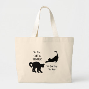 Funny Cat House Jumbo Tote Bag