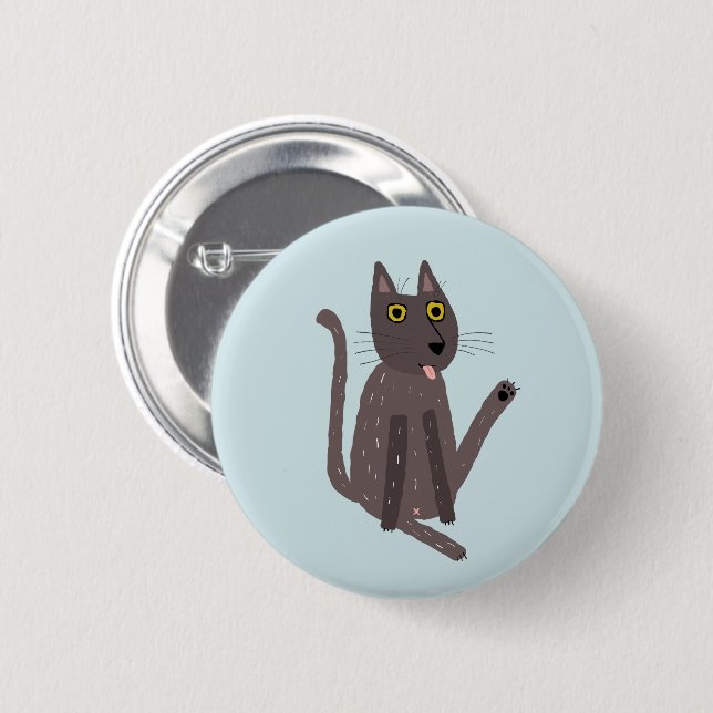 Funny Cat Humor Button (Front & Back)