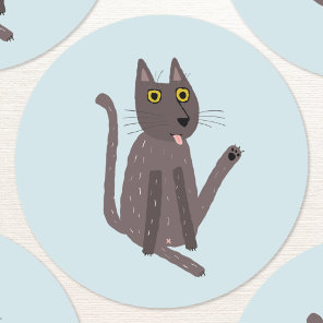 Funny Cat Humor Classic Round Sticker