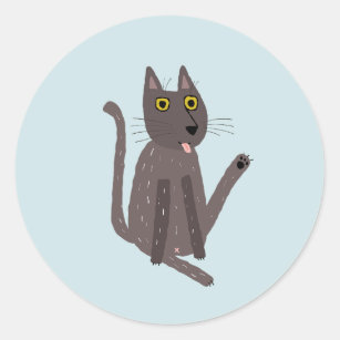 Funny Cat Humor Classic Round Sticker