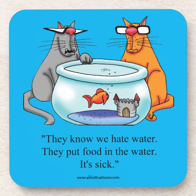 Funny Cat Humor Coaster Gift (Front)