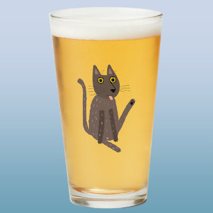 Funny Cat Humor Glass