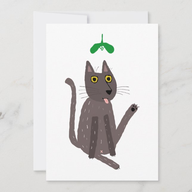 Funny Cat Humor Holiday Card (Front)